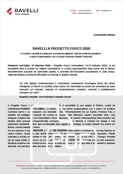 Ravelli a progetto fuoco 2020